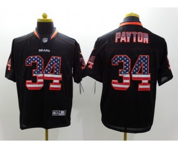 Nike Chicago Bears #34 Walter Payton 2014 USA Flag Fashion Black Elite Jersey