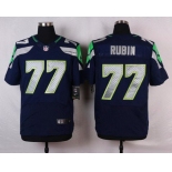 Men's Seattle Seahawks #77 Ahtyba Rubin Navy Blue Team Color NFL Nike Elite Jersey