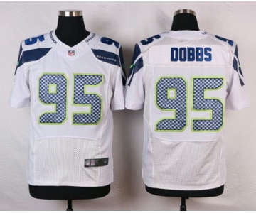 Men's Seattle Seahawks #95 Demarcus Dobbs White Road NFL Nike Elite Jersey