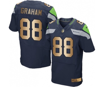 Nike Seahawks #88 Jimmy Graham Steel Blue Team Color Men's Stitched NFL Elite Gold Jersey