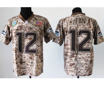 Nike Seattle Seahawks #12 Fan 2013 USMC Camo Elite Jersey