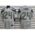 Nike Seattle Seahawks #24 Marshawn Lynch Gray Elite Jersey