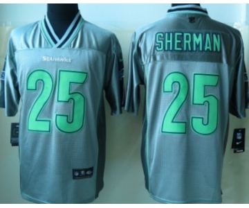 Nike Seattle Seahawks #25 Richard Sherman 2013 Gray Vapor Elite Jersey