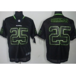 Nike Seattle Seahawks #25 Richard Sherman Lights Out Black Elite Jersey