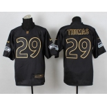 Nike Seattle Seahawks #29 Earl Thomas 2014 All Black/Gold Elite Jersey