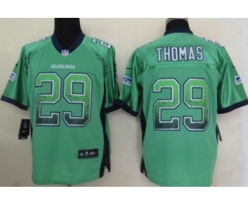 Nike Seattle Seahawks #29 Earl Thomas Drift Fashion Green Elite Jersey