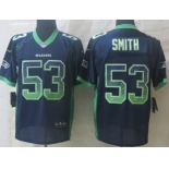Nike Seattle Seahawks #53 Malcolm Smith Drift Fashion Blue Elite Jersey