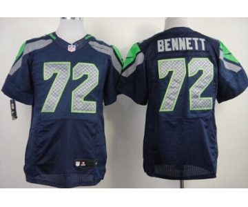 Nike Seattle Seahawks #72 Michael Bennett Navy Blue Elite Jersey