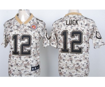 Nike Indianapolis Colts #12 Andrew Luck 2013 USMC Camo Elite Jersey