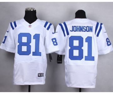 Nike Indianapolis Colts #81 Andre Johnson White Elite Jersey
