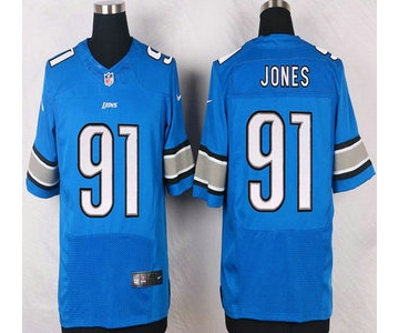 Detroit Lions #91 Jason Jones Light Blue Team Color NFL Nike Elite Jersey