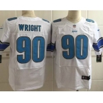 Men's Detroit Lions #90 Gabe Wright Nike White Elite Jersey