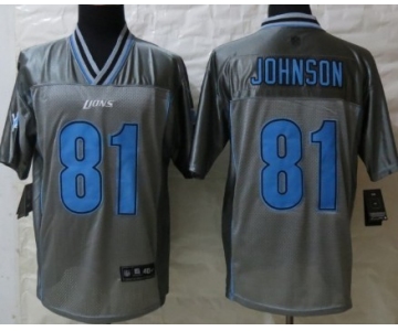 Nike Detroit Lions #81 Calvin Johnson 2013 Gray Vapor Elite Jersey