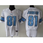 Nike Detroit Lions #81 Calvin Johnson White Elite Jersey
