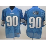 Nike Detroit Lions #90 Ndamukong Suh Light Blue Elite Jersey