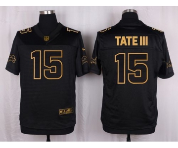 Nike Lions #15 Golden Tate III Black Men's Stitched NFL Elite Pro Line Gold Collection Jersey