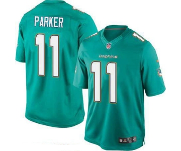 Men's Miami Dolphins #11 DeVante Parker Green Team Color Stitched NFL Nike Game Jersey