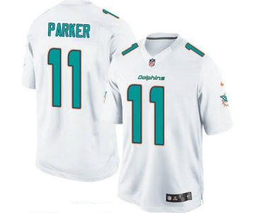Men's Miami Dolphins #11 DeVante Parker White Road Stitched NFL Nike Game Jersey