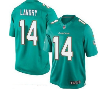 Men's Miami Dolphins #14 Jarvis Landry Green Team Color Stitched NFL Nike Game Jersey