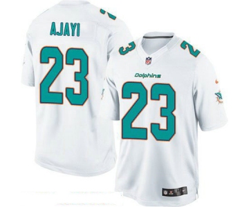 Men's Miami Dolphins #23 Jay Ajayi White Road Stitched NFL Nike Game Jersey