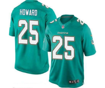 Men's Miami Dolphins #25 Xavien Howard Green Team Color Stitched NFL Nike Game Jersey