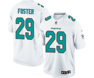 Men's Miami Dolphins #29 Arian Foster White Road Stitched NFL Nike Game Jersey