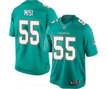 Men's Miami Dolphins #55 Koa Misi Green Team Color Stitched NFL Nike Game Jersey