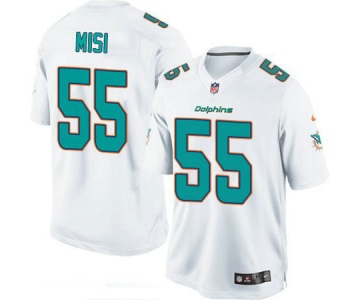 Men's Miami Dolphins #55 Koa Misi White Road Stitched NFL Nike Game Jersey