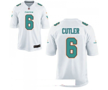 Men's Miami Dolphins #6 Jay Culter White Road Stitched NFL Nike Game Jersey
