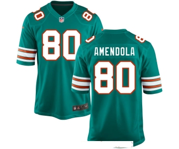 Men's Miami Dolphins #80 Danny Amendola Aqua Green Alternate Stitched NFL Nike Game Jersey