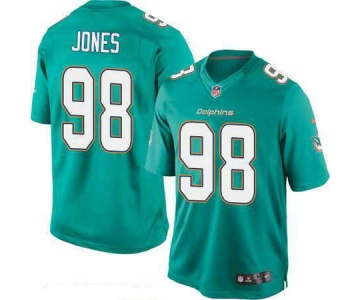 Men's Miami Dolphins #98 Jason Jones Green Team Color Stitched NFL Nike Game Jersey