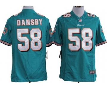 Nike Miami Dolphins #58 Karlos Dansby Green Game Jersey