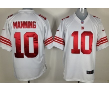 Nike New York Giants #10 Eli Manning White Game Jersey