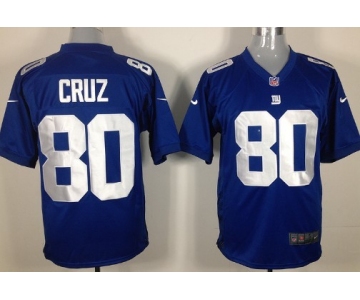 Nike New York Giants #80 Victor Cruz Blue Game Jersey