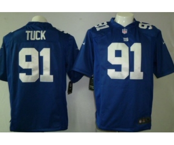 Nike New York Giants #91 Justin Tuck Blue Game Jersey