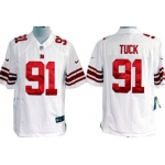 Nike New York Giants #91 Justin Tuck White Game Jersey