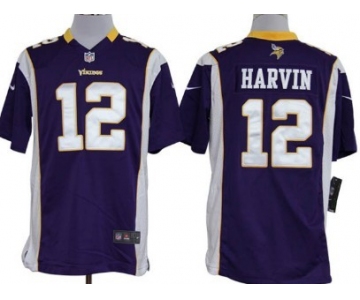 Nike Minnesota Vikings #12 Percy Harvin Purple Game Jersey