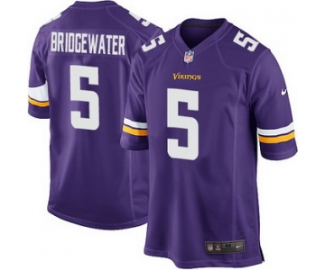 Nike Minnesota Vikings #5 Teddy Bridgewater 2013 Purple Game Jersey