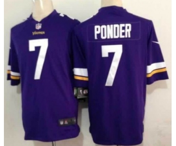 Nike Minnesota Vikings #7 Christian Ponder 2013 Purple Game Jersey