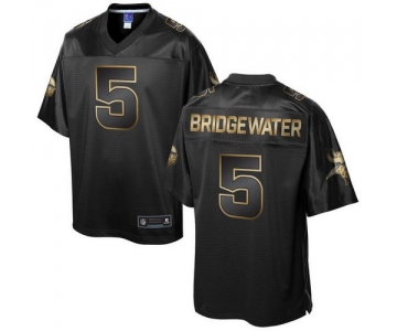 Nike Vikings #5 Teddy Bridgewater Pro Line Black Gold Collection Men's Stitched NFL Game Jersey