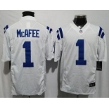 Men's Indianapolis Colts #1 Pat McAfee White Road Stitched NFL Nike Game Jersey