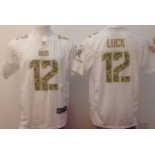 Nike Indianapolis Colts #12 Andrew Luck Salute to Service White Game Jersey