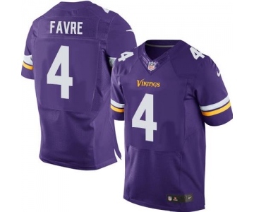 Men's Minnesota Vikings #4 Brett Favre Nike Purple Elite Jersey