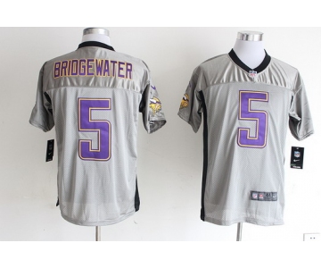Nike Minnesota Vikings #5 Teddy Bridgewater Gray Shadow Elite Jersey