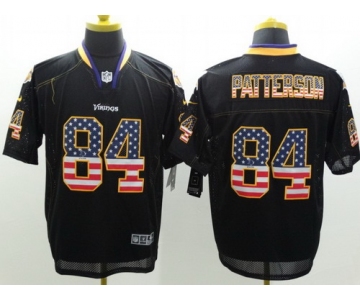 Nike Minnesota Vikings #84 Cordarrelle Patterson 2014 USA Flag Fashion Black Elite Jersey