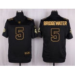 Nike Vikings #5 Teddy Bridgewater Black Men's Stitched NFL Elite Pro Line Gold Collection Jersey