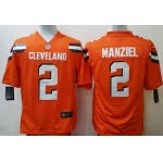 Nike Cleveland Browns #2 Johnny Manziel 2015 Orange Game Jersey