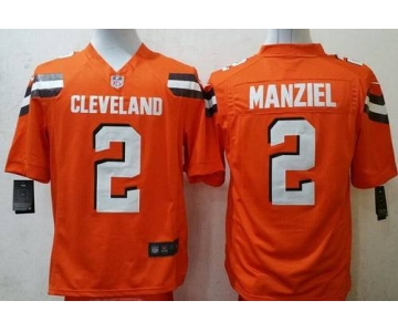 Nike Cleveland Browns #2 Johnny Manziel 2015 Orange Game Jersey
