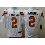 Nike Cleveland Browns #2 Johnny Manziel 2015 White Game Jersey
