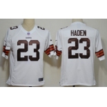 Nike Cleveland Browns #23 Joe Haden White Game Jersey